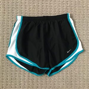 Nike Dry Fit Running Shorts in Black White Teal